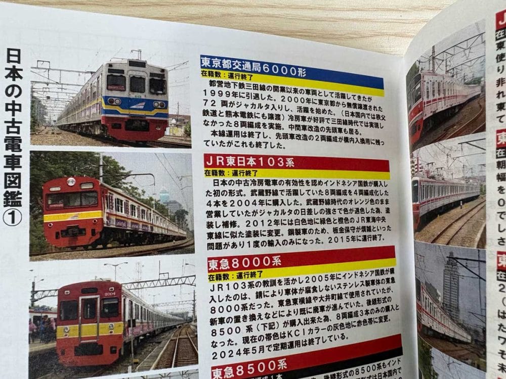 巻末にコンパクトにまとめられた「日本の中古電車図鑑」